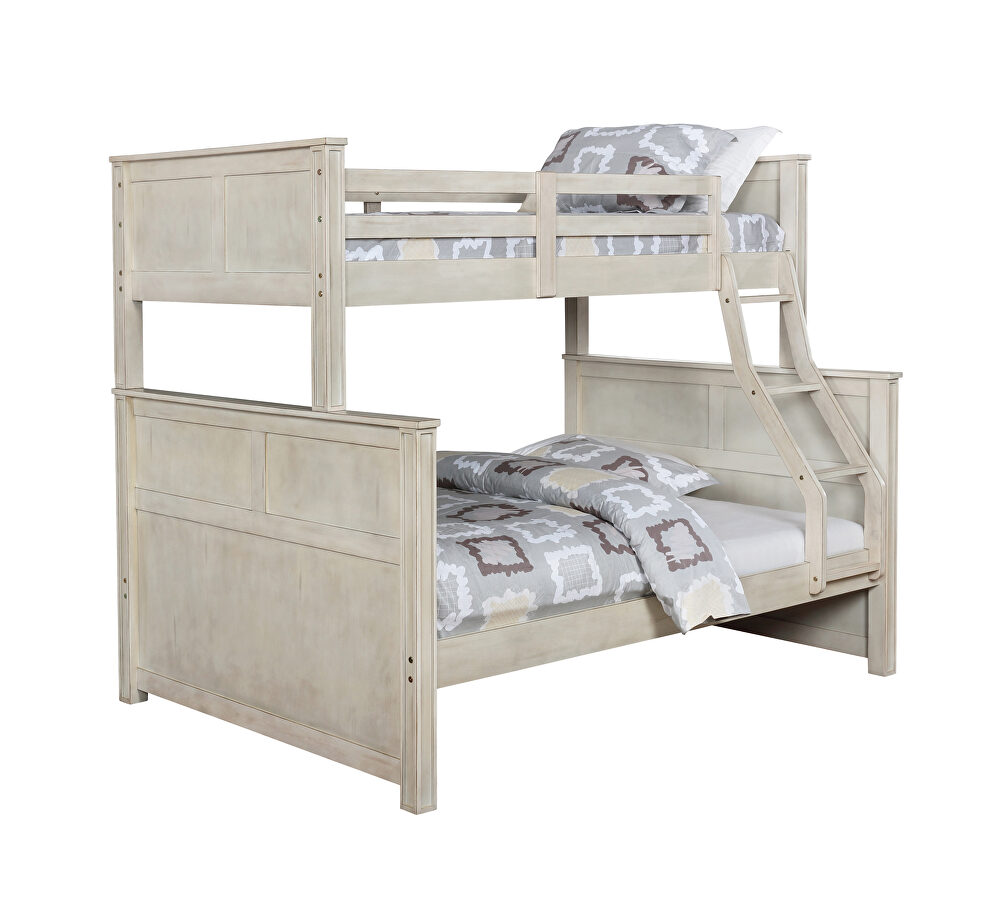 Antique white wood finish bunk bed by Coaster