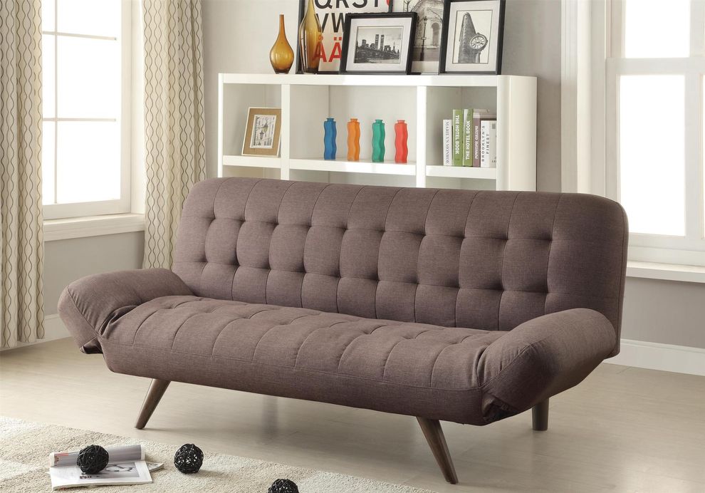 Lounge dark beige retro style sofa bed with tufted back by Coaster