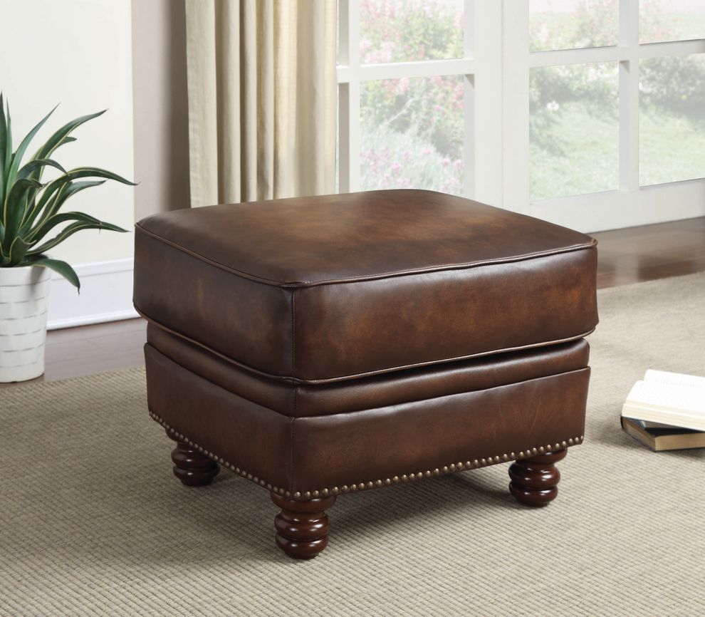 Traditional hand rubbed brown ottoman by Coaster