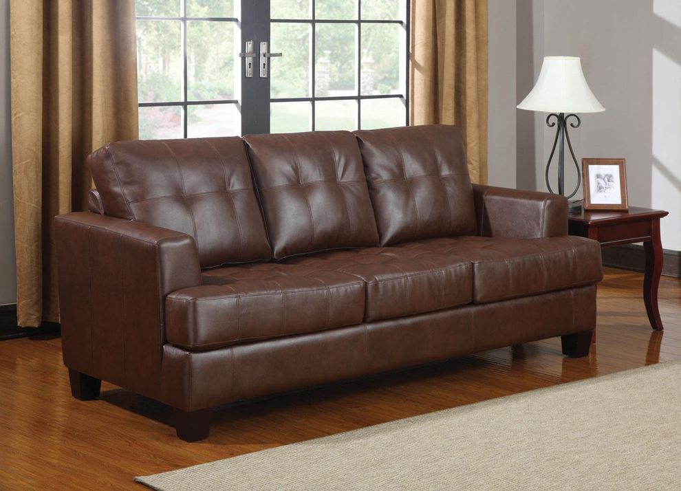 Cinnamon brown sofa bed w/ pull-out sleeper by Coaster