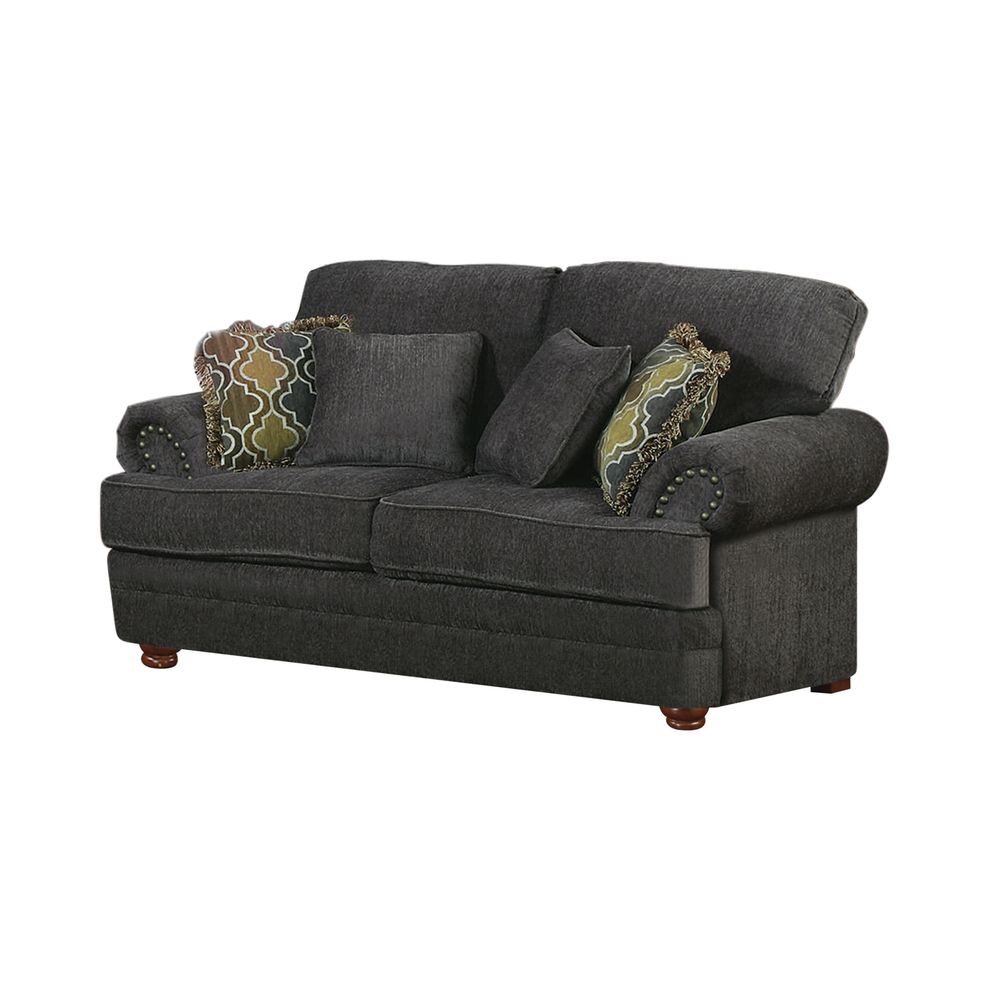 Colton traditional smokey grey loveseat by Coaster