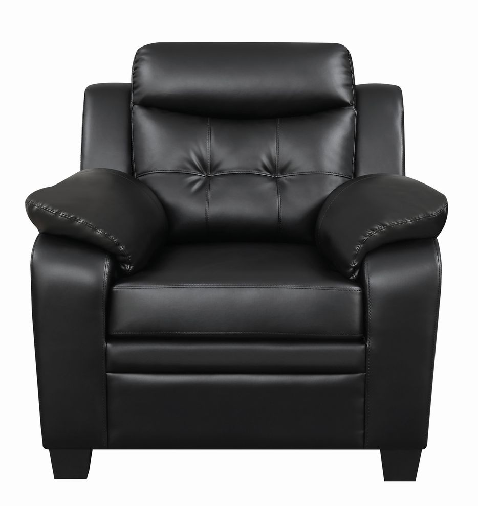 Black leatherette chair in casual style by Coaster