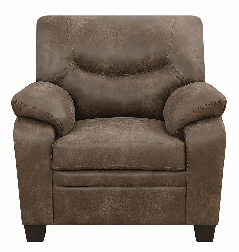 Casual printed microfiber brown chair by Coaster
