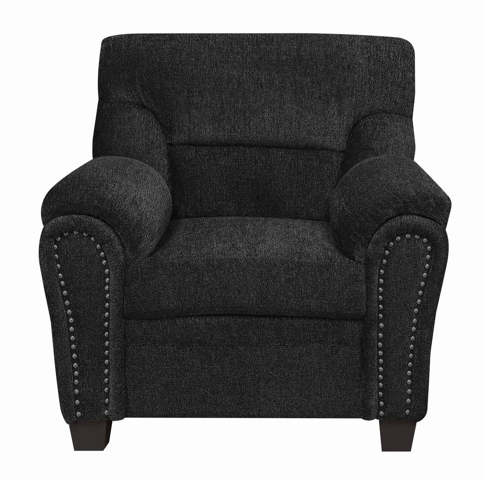 Graphite chenille fabric casual style chair by Coaster