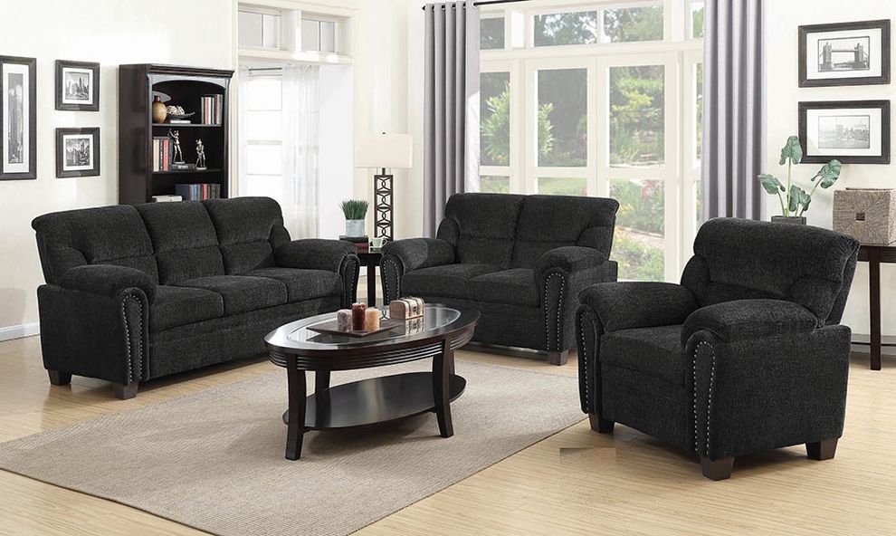 Graphite chenille fabric casual style 3pcs set by Coaster