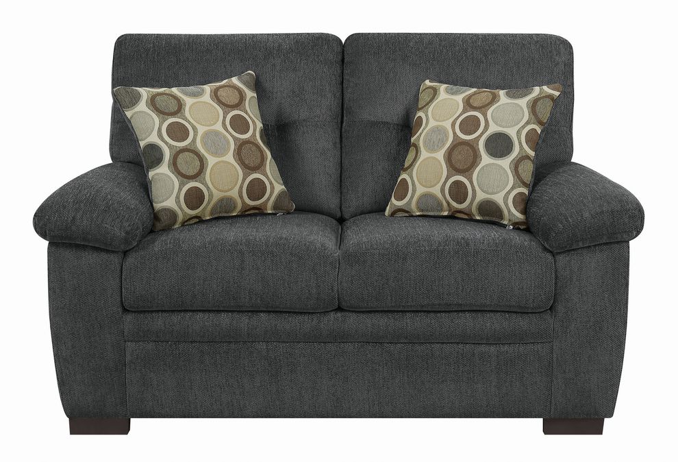 Smaller size micro velvet fabric casual loveseat by Coaster