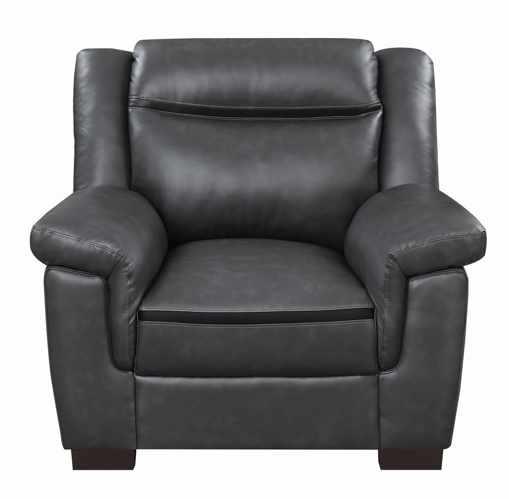 Black leatherette casual style chair by Coaster
