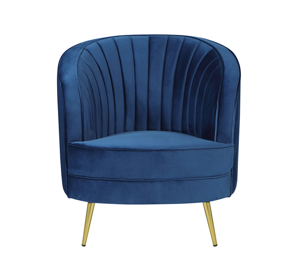 Beautiful shade of blue velvet chair by Coaster