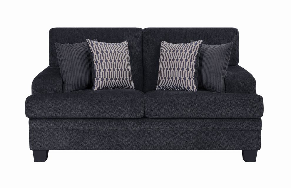 Casual grey fabric loveseat by Coaster