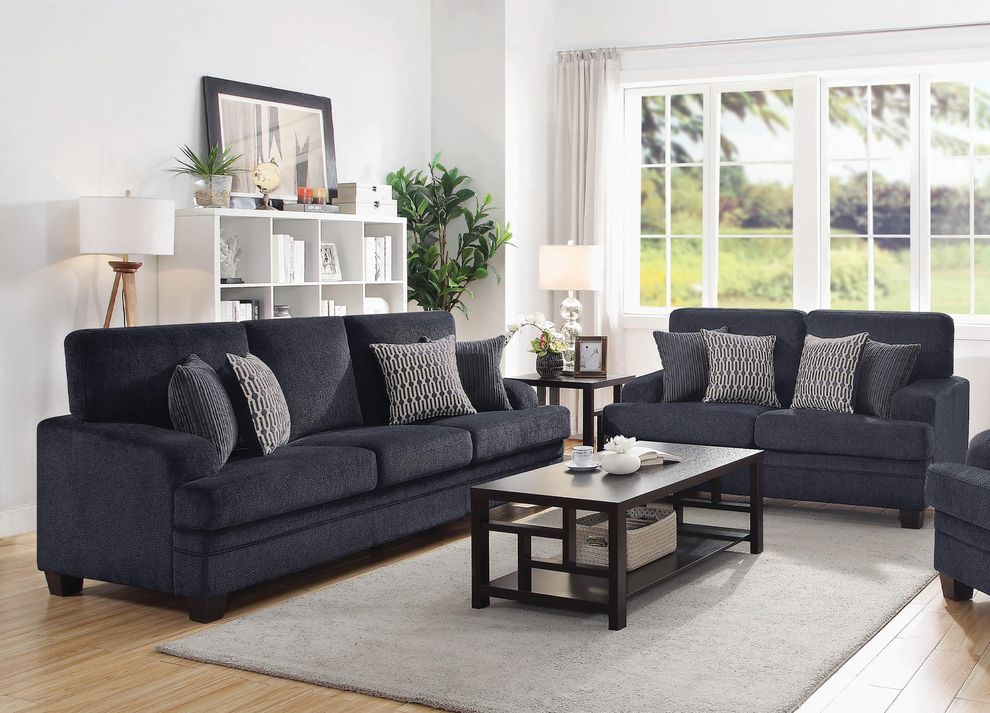 Casual grey chenille fabric sofa by Coaster