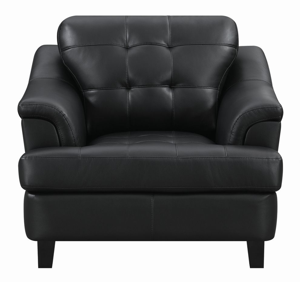 Snow black leatherette casual style chair by Coaster