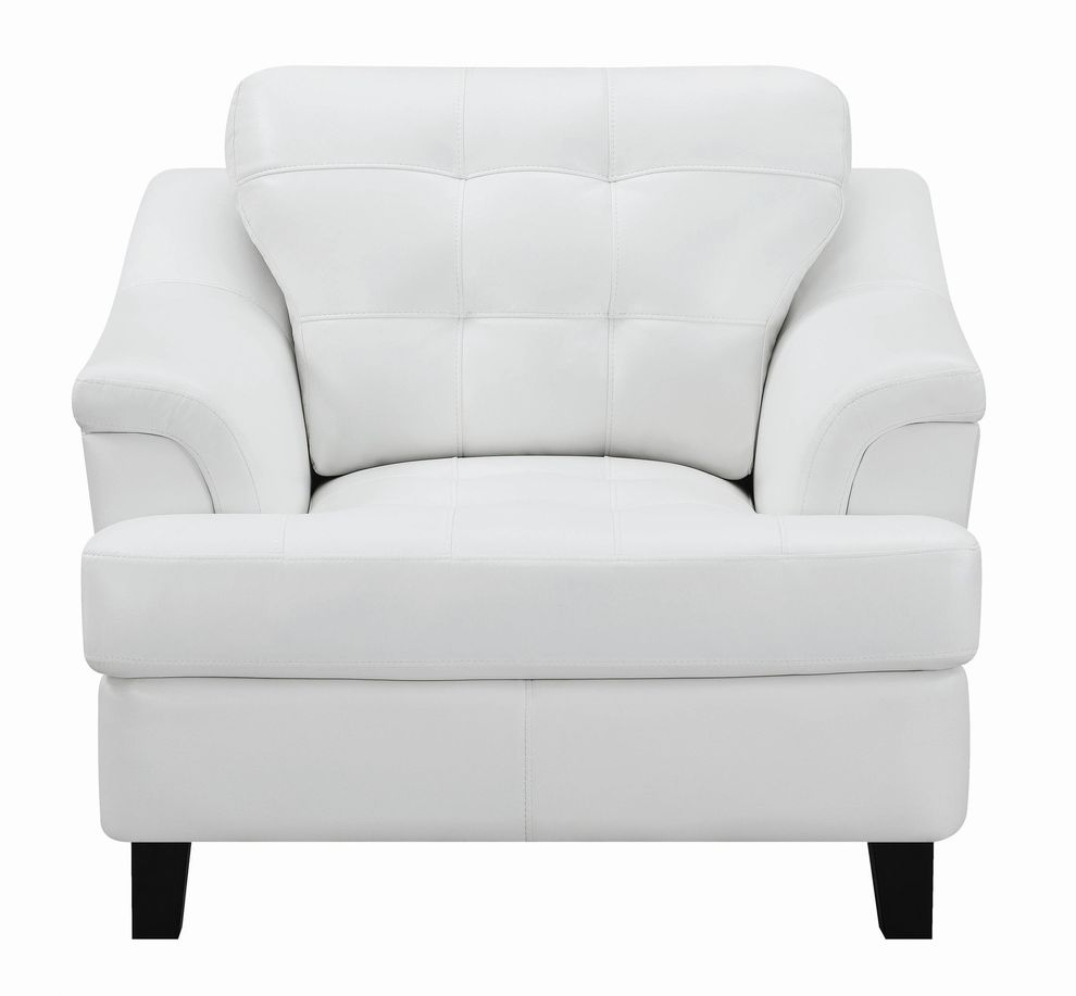 Casual style white leatherette chair by Coaster