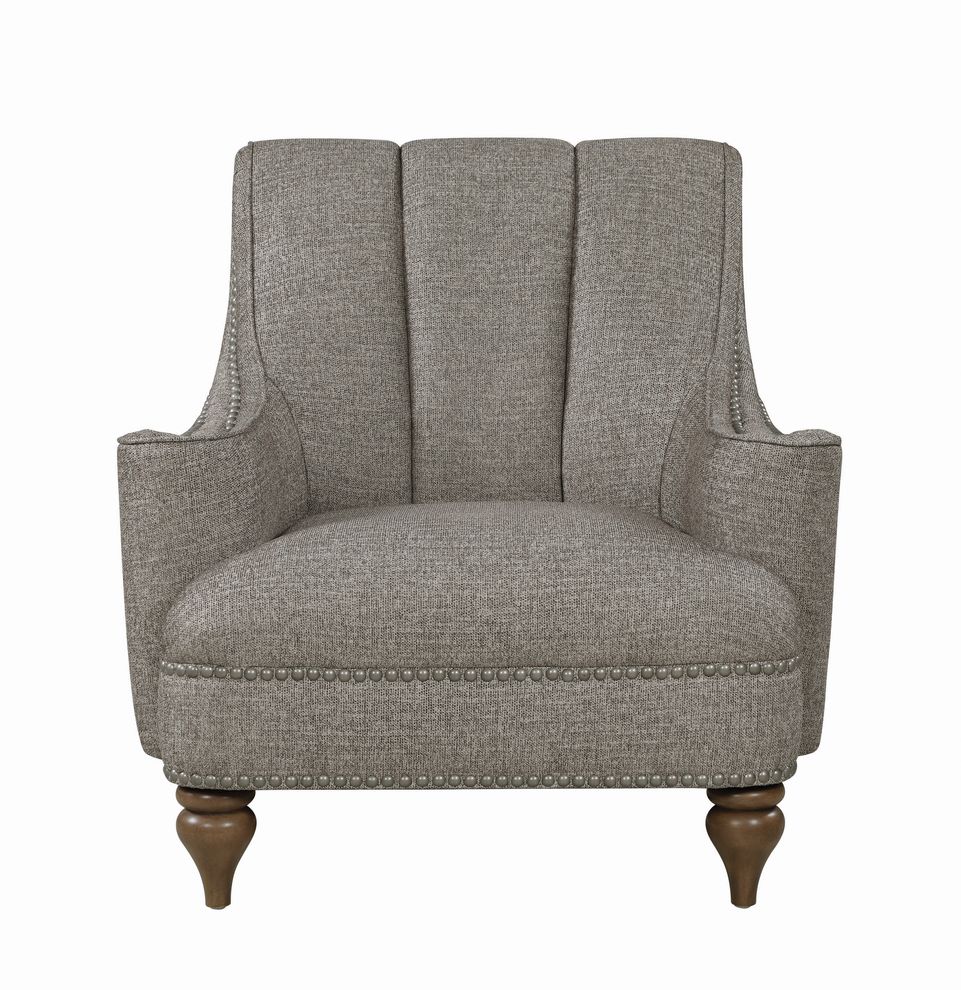 Brown / gray chenille fabric casual style chair by Coaster