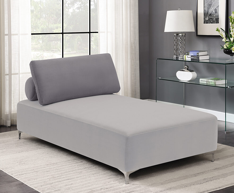Modern styled chaise in a color block palette of gray by Coaster