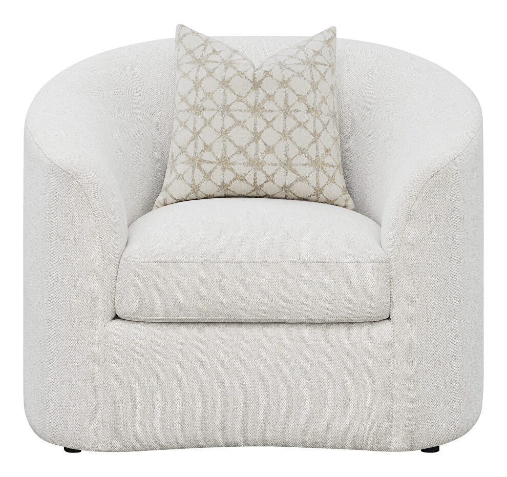 Latte upholstery tight back plush chair by Coaster