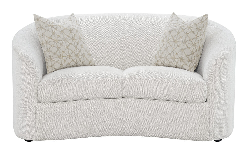 Latte upholstery tight back plush loveseat by Coaster