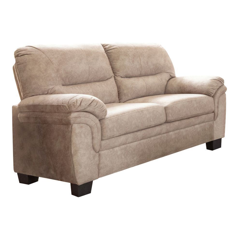 Beige velvet casual style comfy loveseat by Coaster