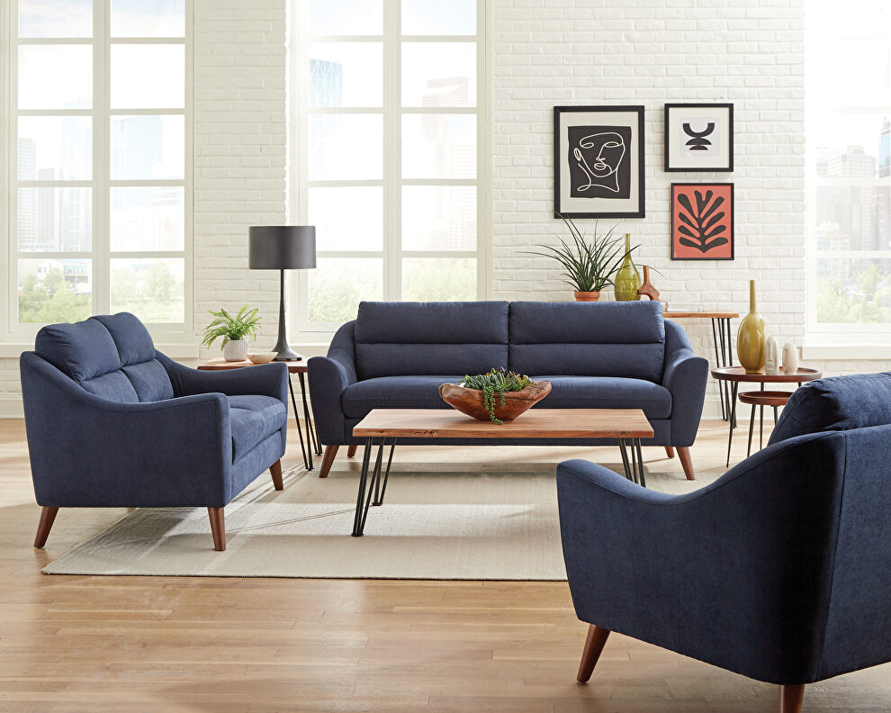 Mid-century modern in the perfect shade of blue sofa by Coaster
