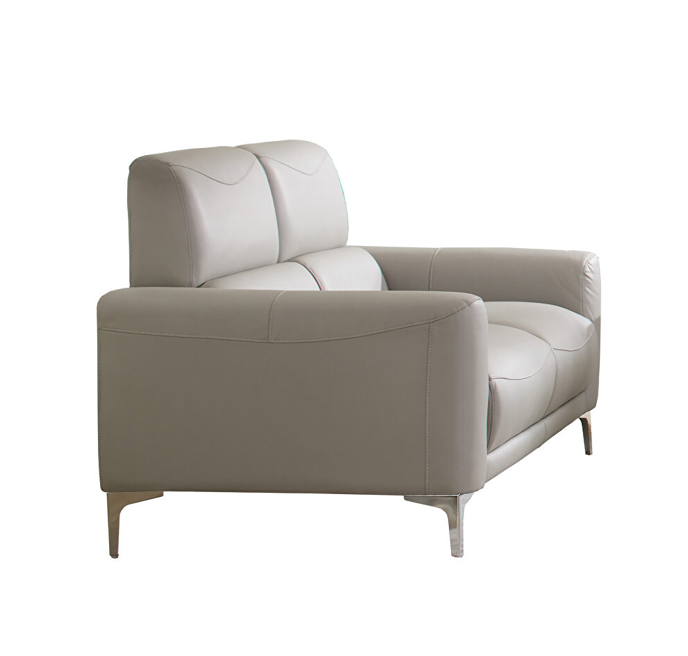 Soft taupe leatherette upholstery loveseat by Coaster