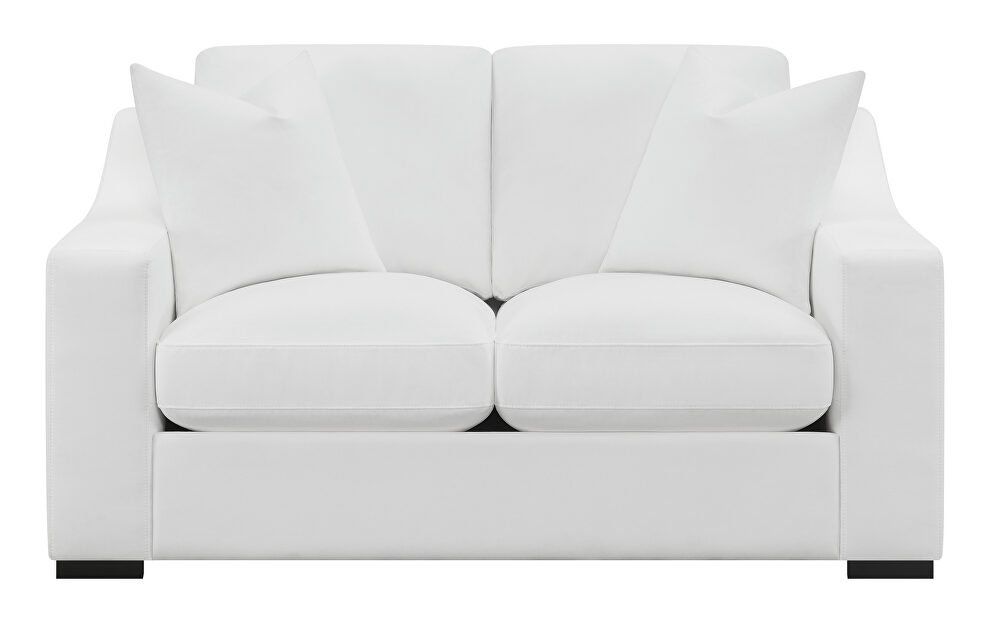 White polyester fabric casual style loveseat by Coaster