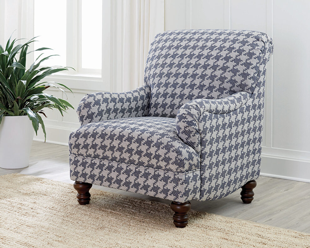 Accent chair in blue pattern by Coaster