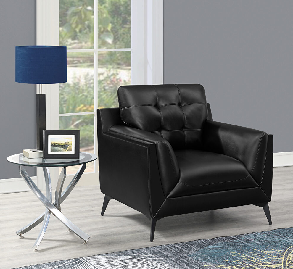 Black performance breathable leatherette upholstery chair by Coaster