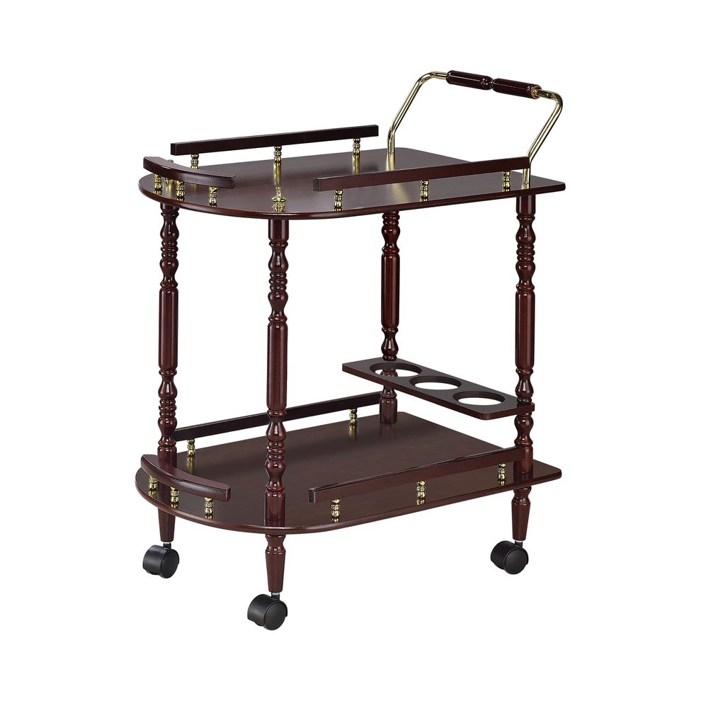 Cherry serving cart by Coaster