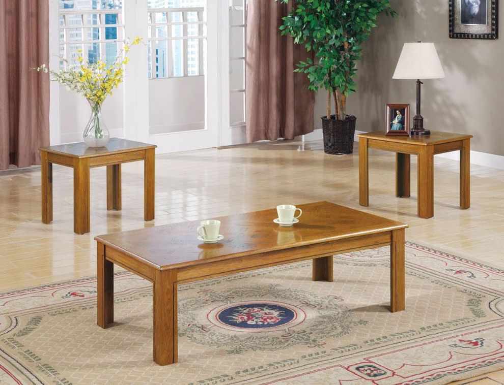 Occasional oak coffee table 3pcs set by Coaster