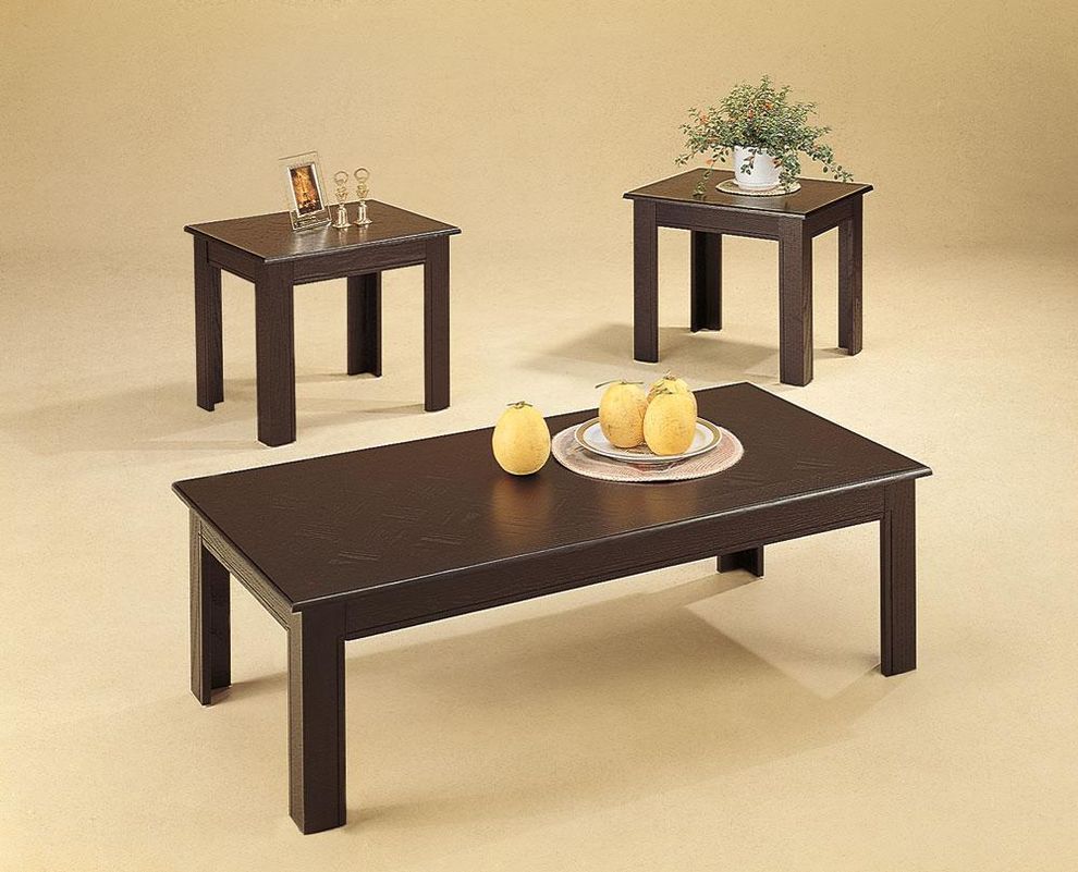 Occasional 3pcs brown coffee table set by Coaster