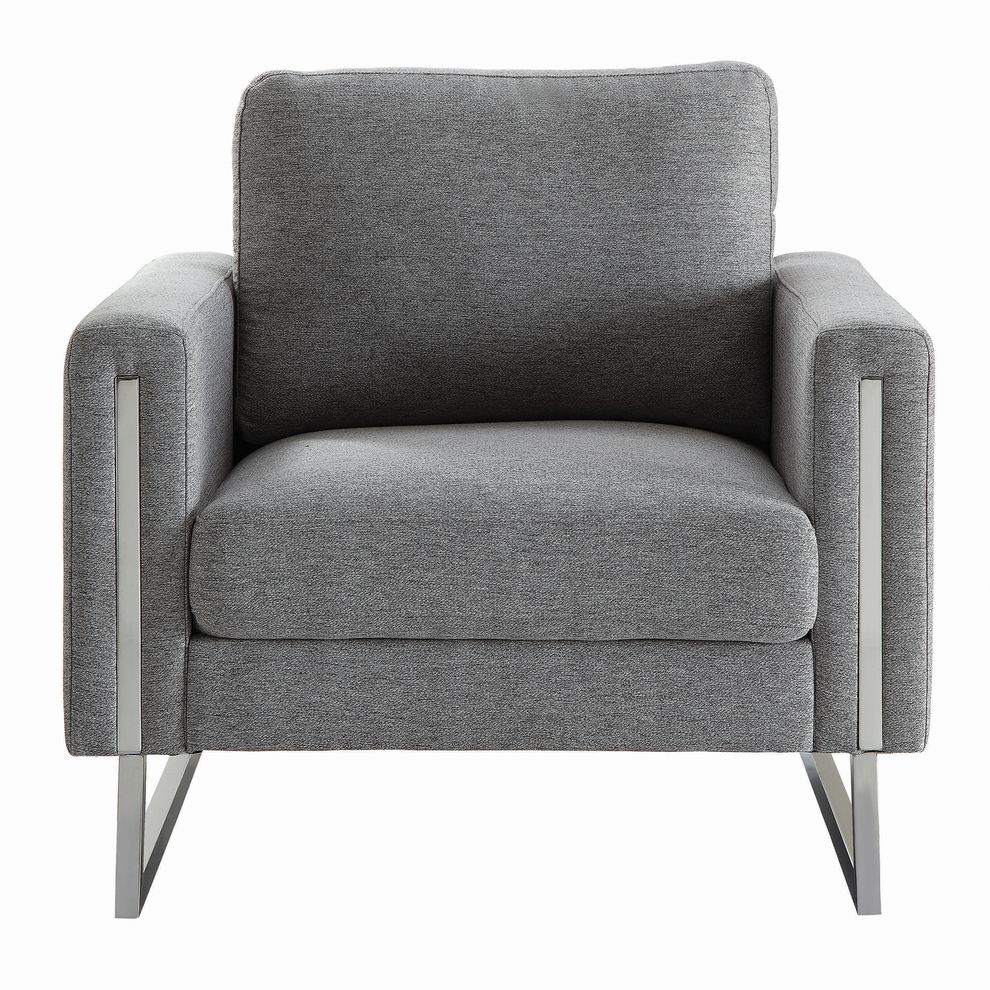 Gray flat weave fabric contemporary chair by Coaster