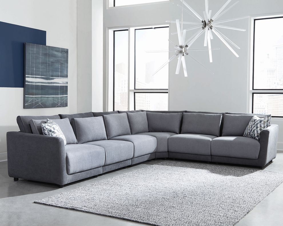 Modular gray sectional sofa in contemporary style by Coaster