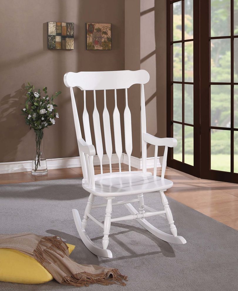 Traditional white rocking chair by Coaster