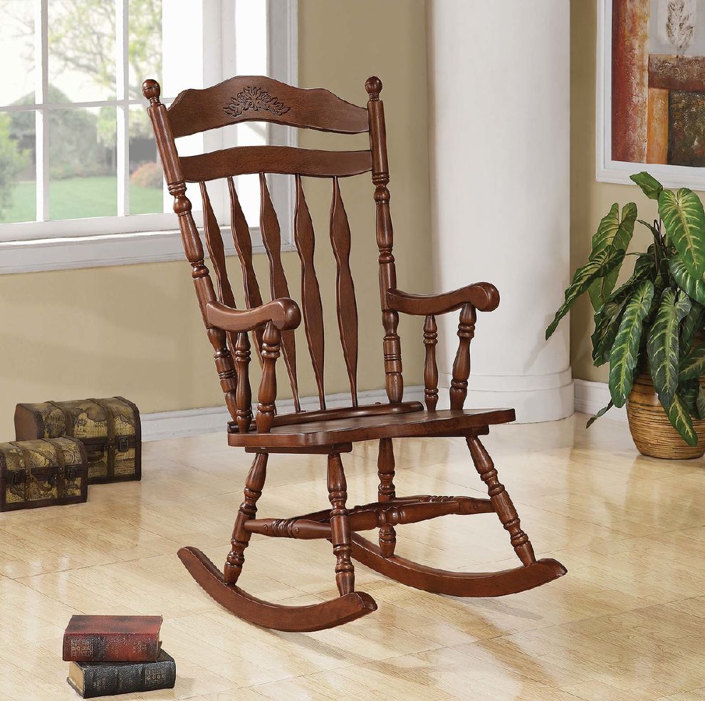 Traditional medium brown rocking chair by Coaster