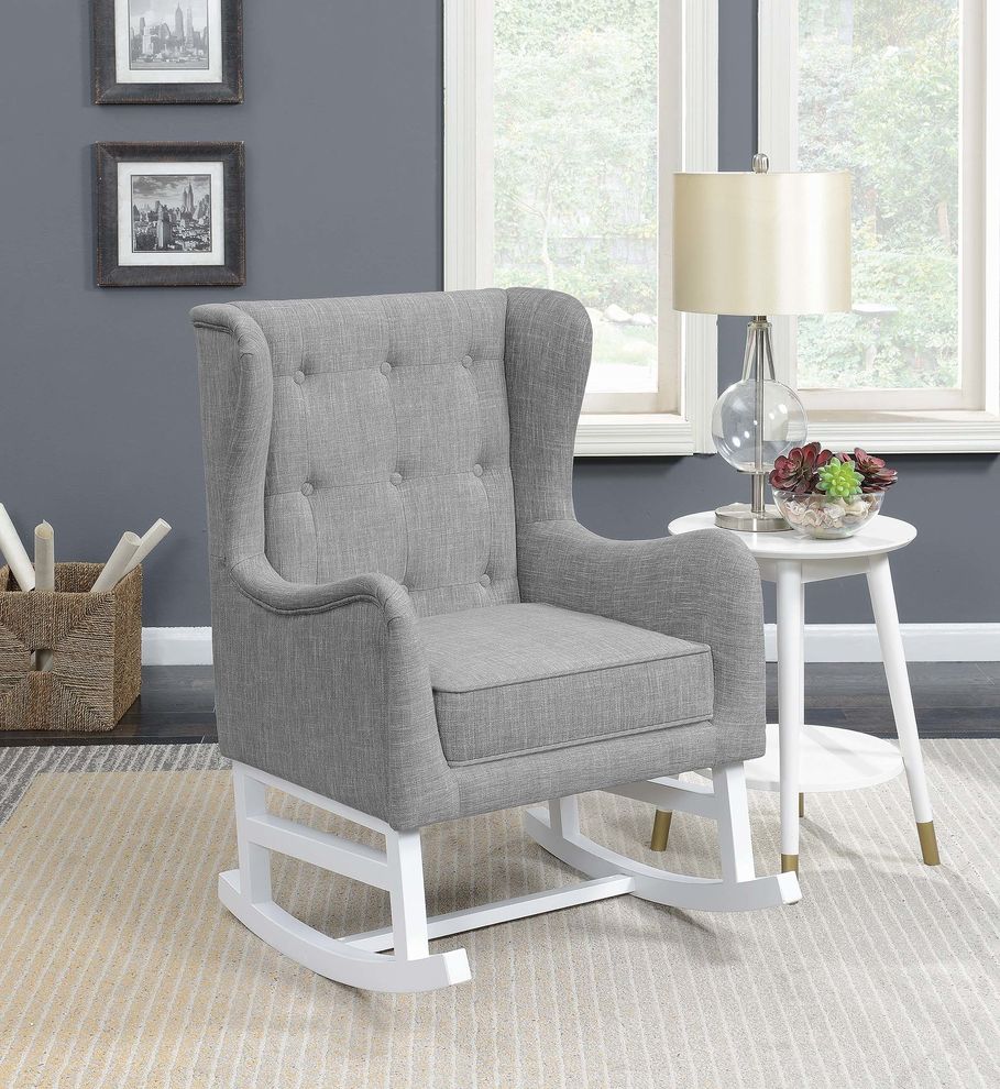 Rocking chair in gray fabric by Coaster