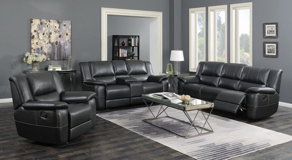 Transitional motion sofa w/ padded arms by Coaster