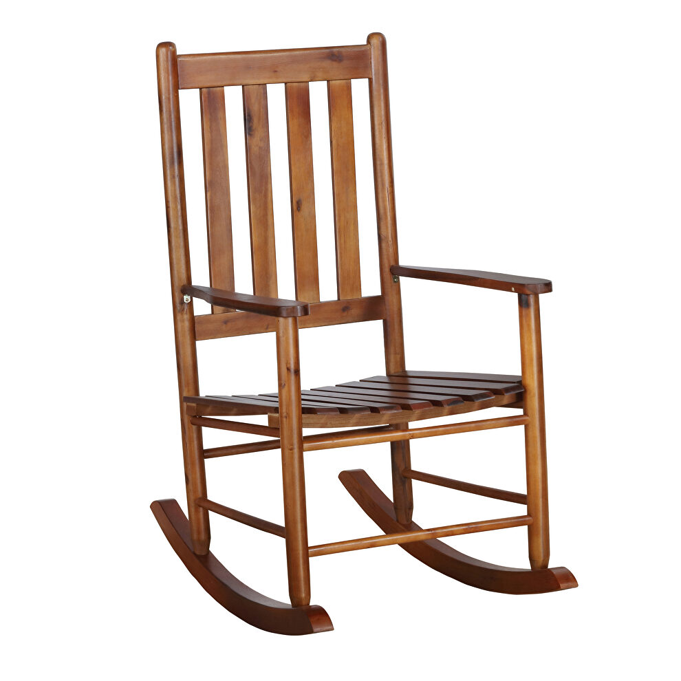 Classic rocking chair finished in golden brown by Coaster