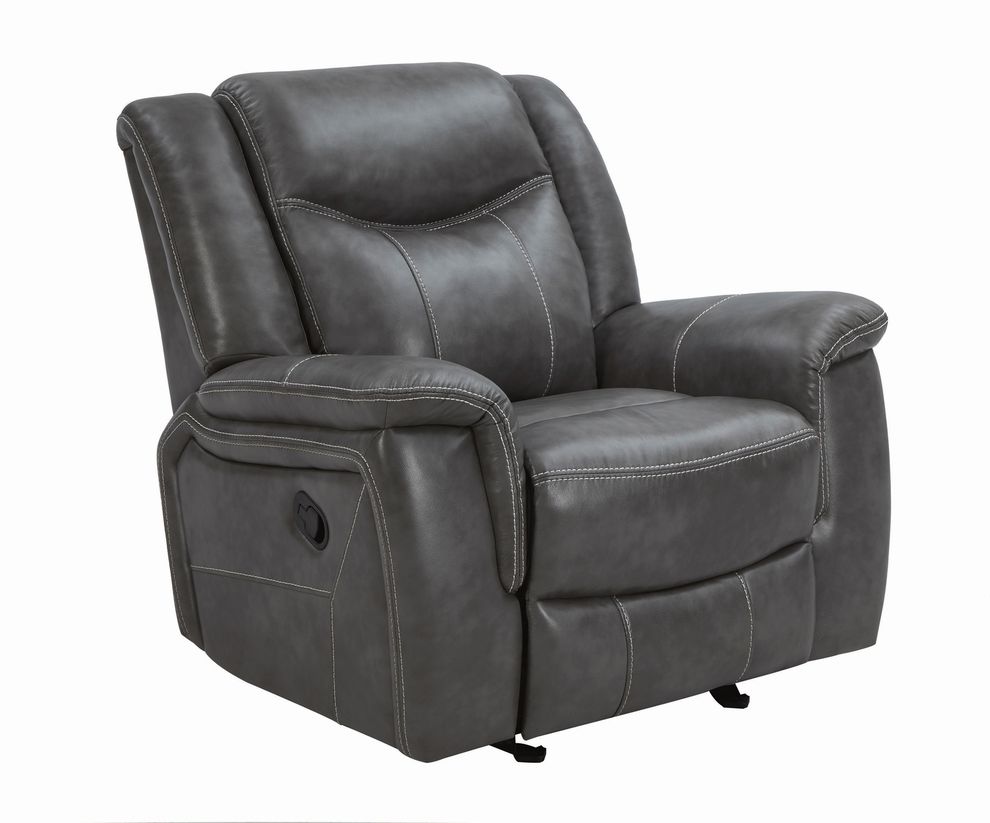 ransitional grey glider recliner by Coaster