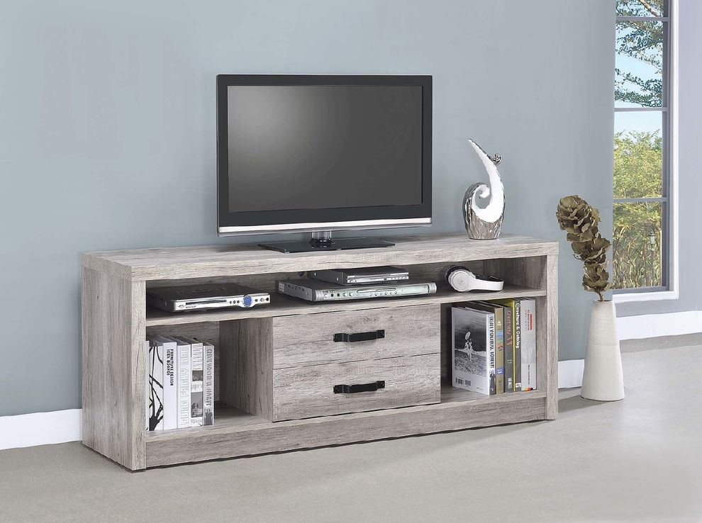 Modern grey driftwood TV console by Coaster