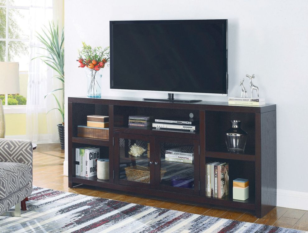 Dark Cappuccino finish wood TV Stand by Coaster