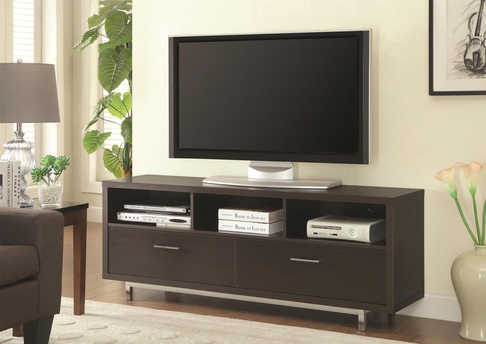 Cappuccino simple TV console by Coaster