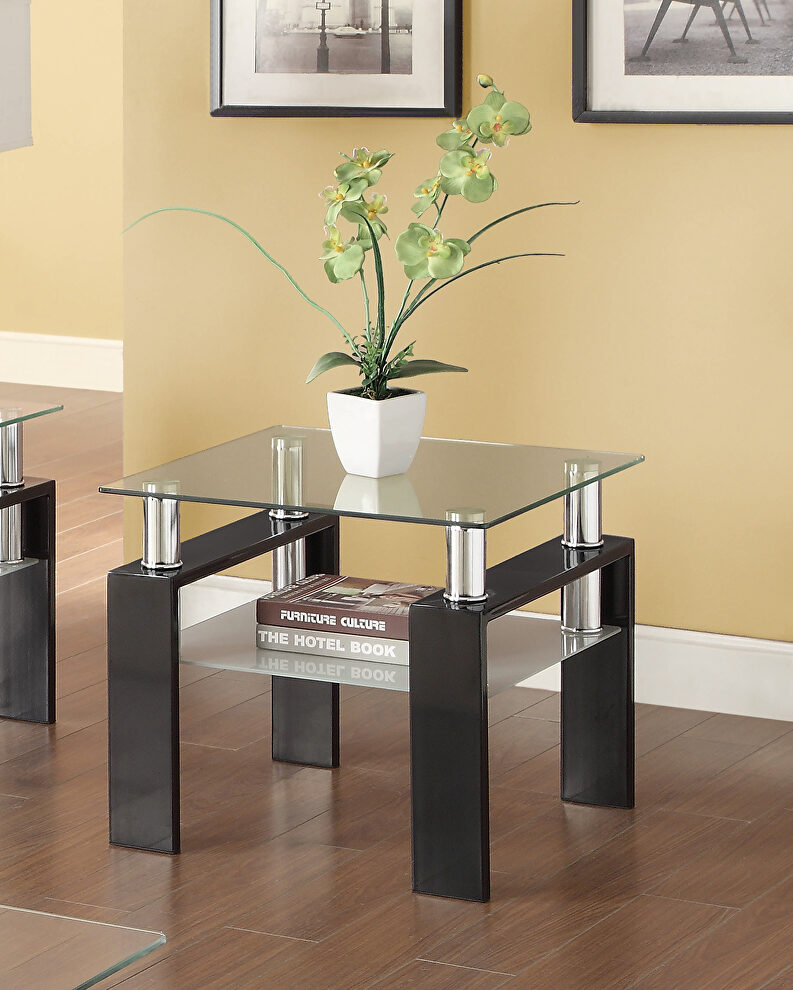 Occasional contemporary black end table by Coaster