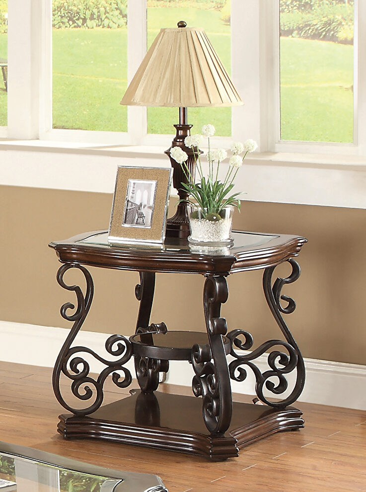 Occasional traditional dark brown end table by Coaster