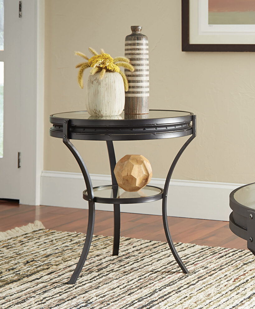 Industrial black side table by Coaster