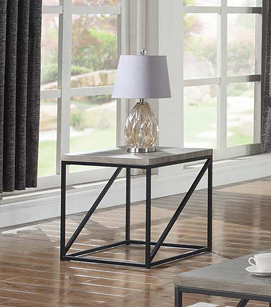 Industrial sonoma grey end table by Coaster