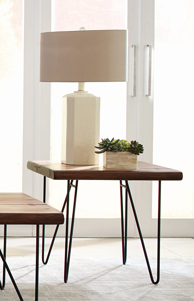 Solid mahogany veneer end table by Coaster
