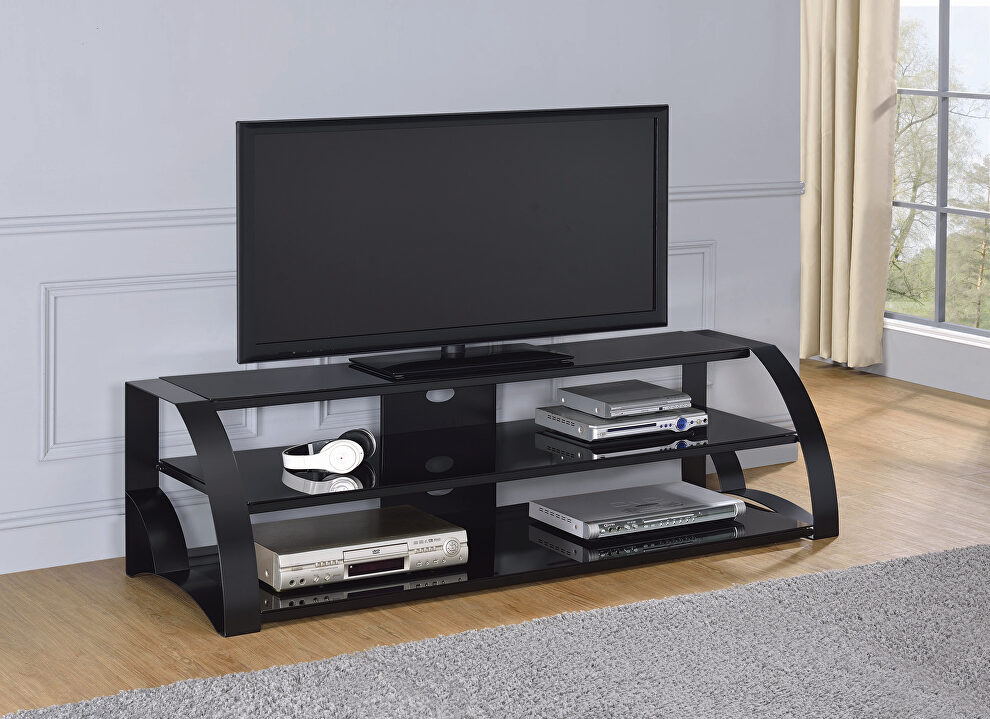 Metal tempered glass construction 60 TV console by Coaster