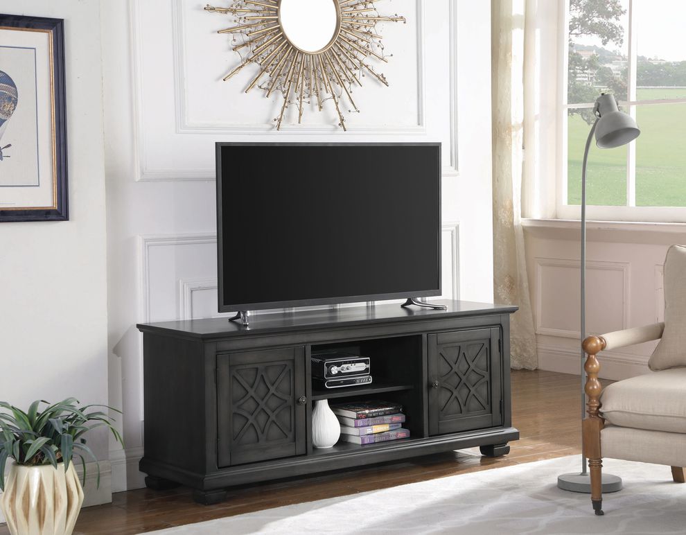 60-inch TV console in antique gray by Coaster