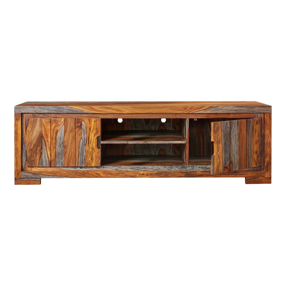Tv console in natural sheesham wood by Coaster