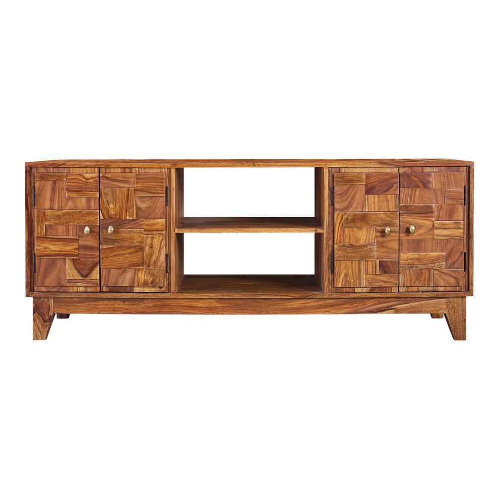Natural sheesam wood TV console by Coaster