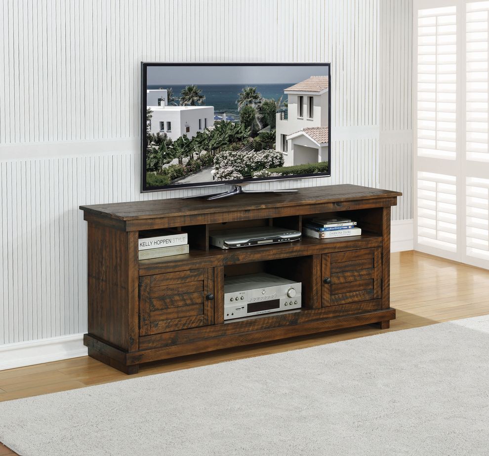 Antique brown rustic finish tv stand by Coaster